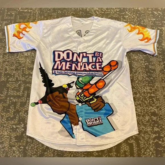 Don't be a Menace Stitched Baseball Jersey Size Medium Color White - Picture 1 of 9